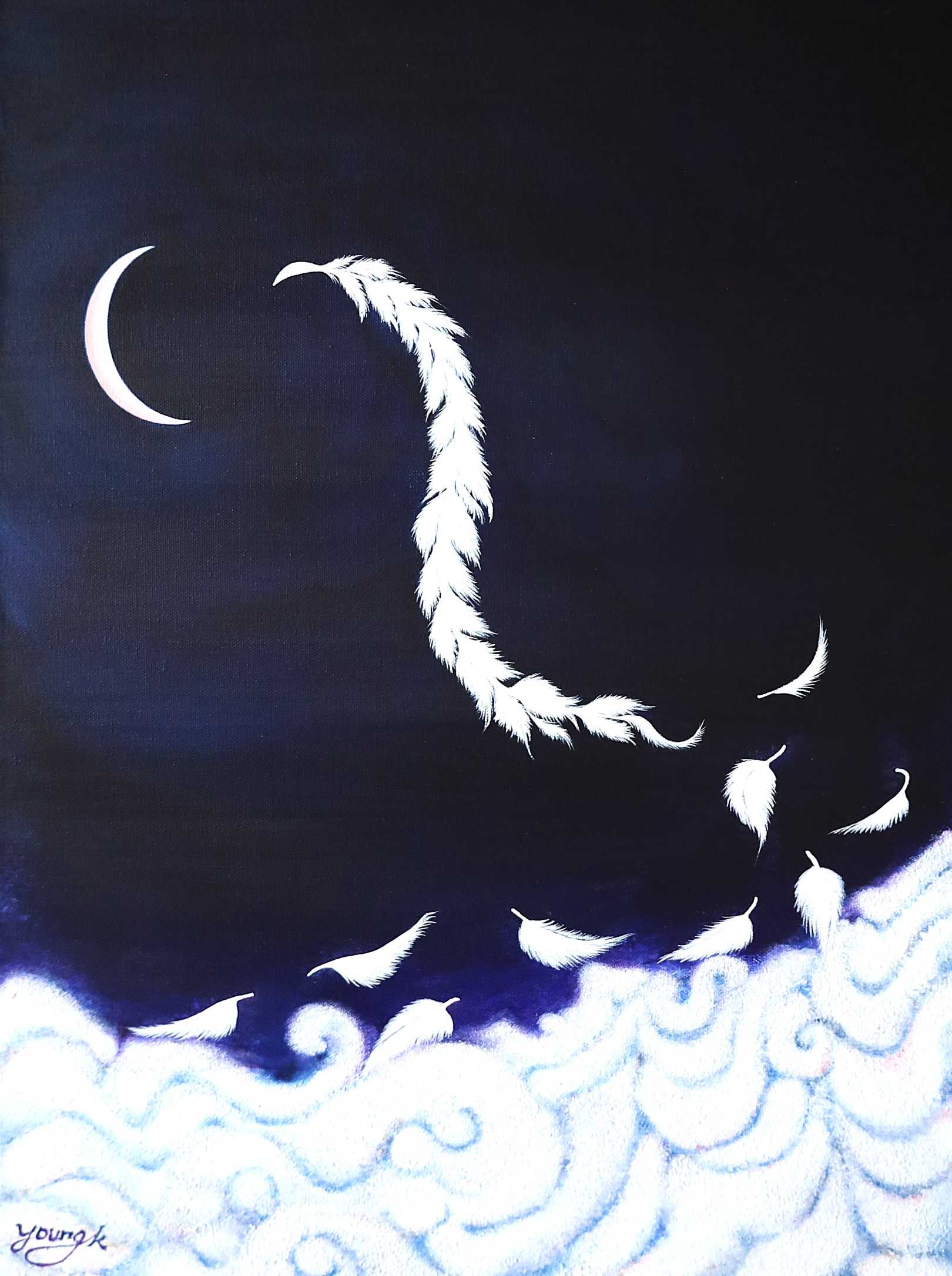 Moon over cloud-2